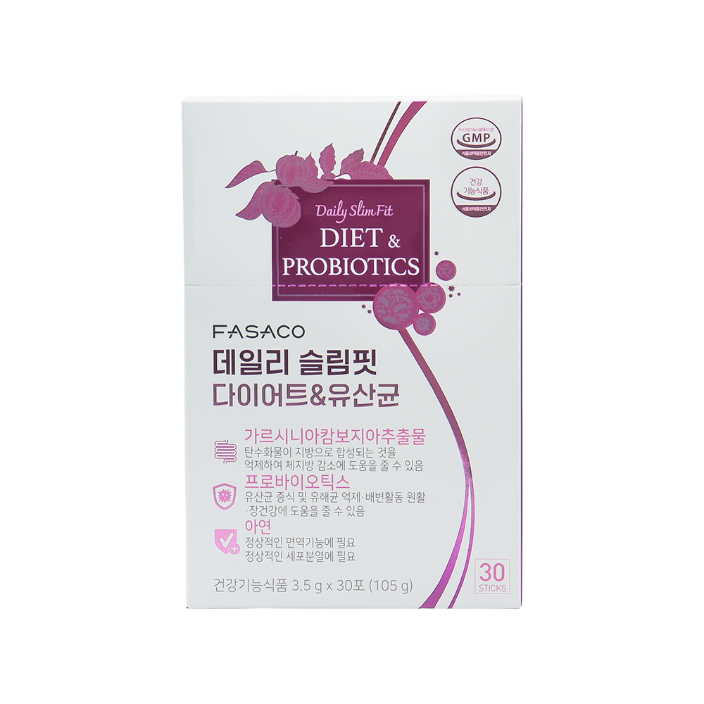 [FASACO] 데일리 슬림핏 다이어트&amp;유산균 3.5g x 30포 (105g)